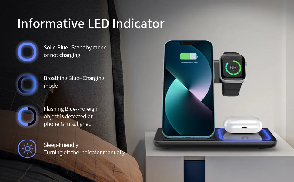 3-in-1 Draadloos Oplaadstation (iPhone, Apple Watch & AirPods)
