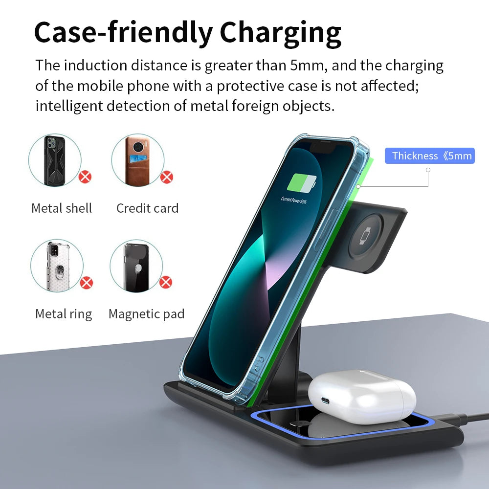 3-in-1 Draadloos Oplaadstation (iPhone, Apple Watch & AirPods)