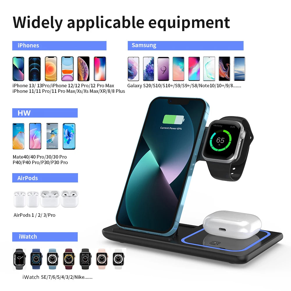 3-in-1 Draadloos Oplaadstation (iPhone, Apple Watch & AirPods)