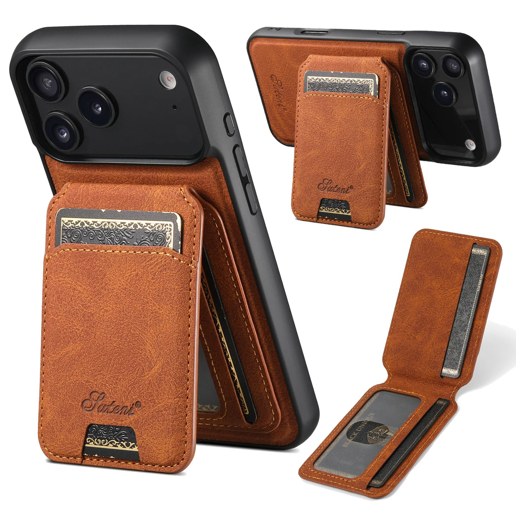 SUTENI Magnetische Wallet Case met Draadloos Opladen (iPhone)
