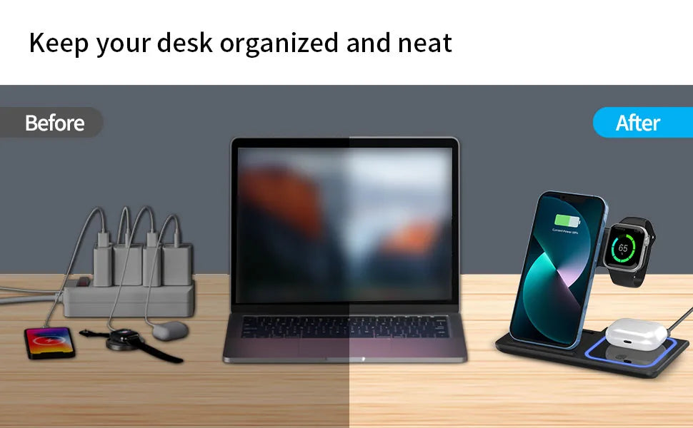 3-in-1 Draadloos Oplaadstation (iPhone, Apple Watch & AirPods)