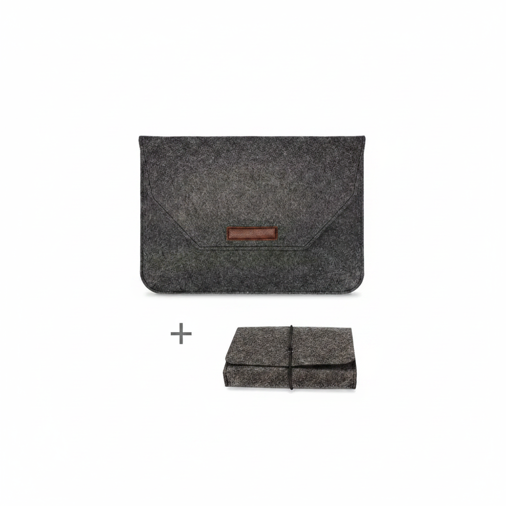 Dark Grey Sleeve + Pouch displayed on clean background