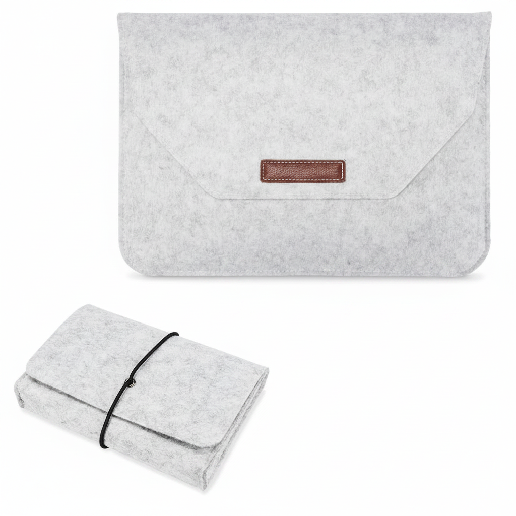Light Grey Sleeve + Pouch displayed on clean background